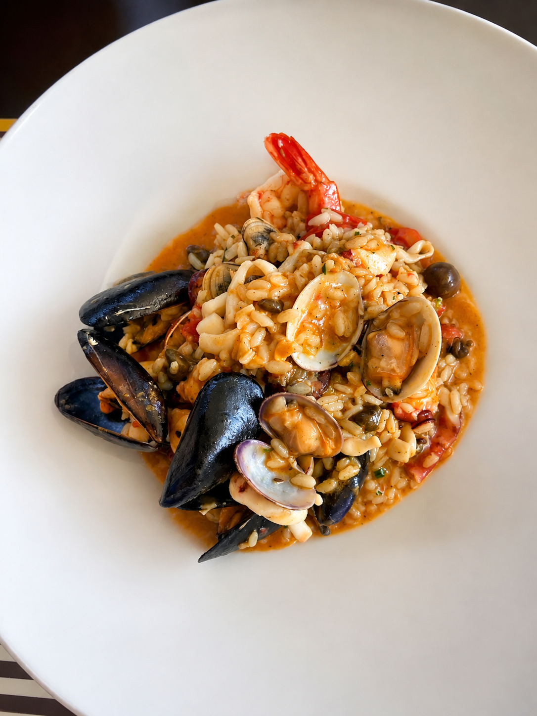 Risotto di mare con cozze, vongole e gambero